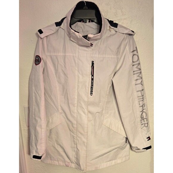 Tommy Hilfiger Jacket Women's M White Hooded 3 in 1 Removable liner snow ski - Picture 1 of 10
